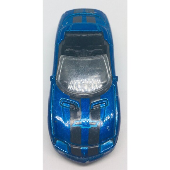 Hot Wheels Blue Black Racing Stripes 1995 Camaro Convertible Loose D44 VTG Wear - Picture 9 of 14